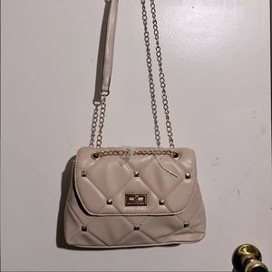 Nude Studded Gold Crossbody Handbag